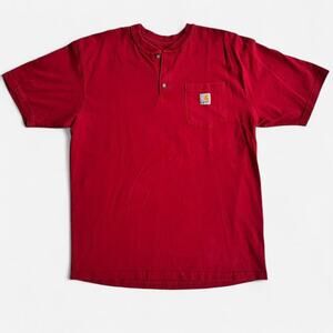 Red carhartt short sleeve henley